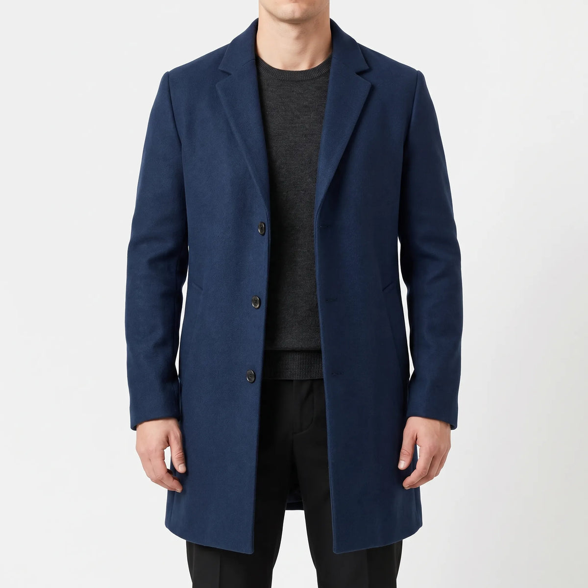 Kovalen  - Tailored Single-Breasted Long Overcoat Business Commuting