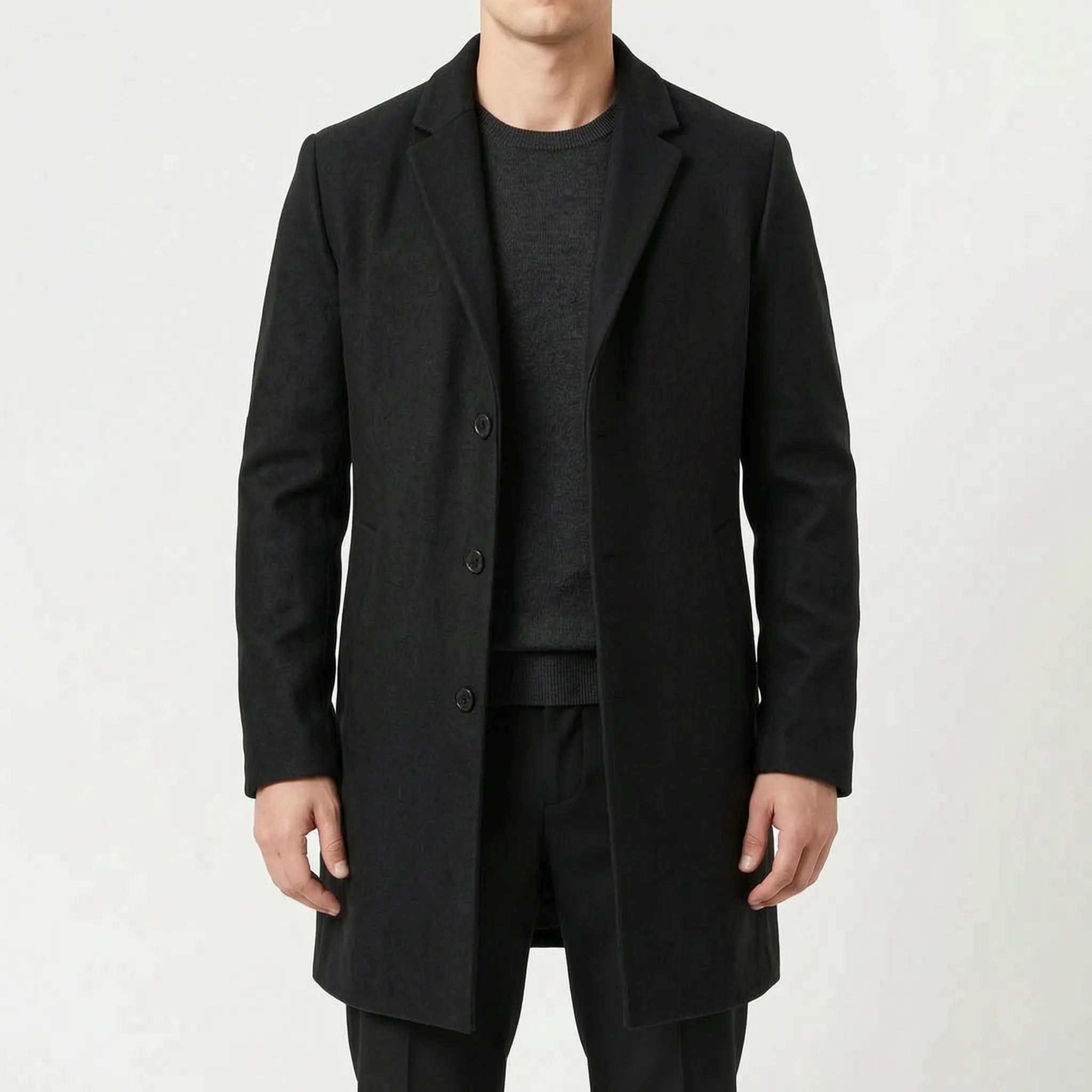 Kovalen  - Tailored Single-Breasted Long Overcoat Business Commuting