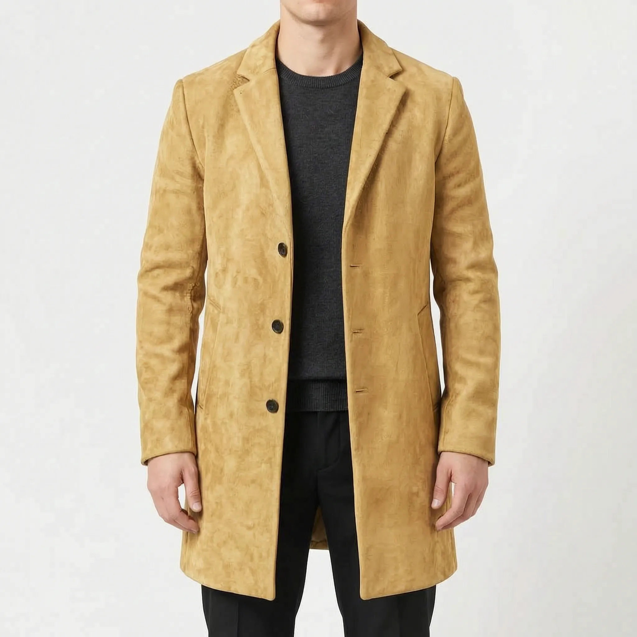Kovalen  - Tailored Single-Breasted Long Overcoat Business Commuting