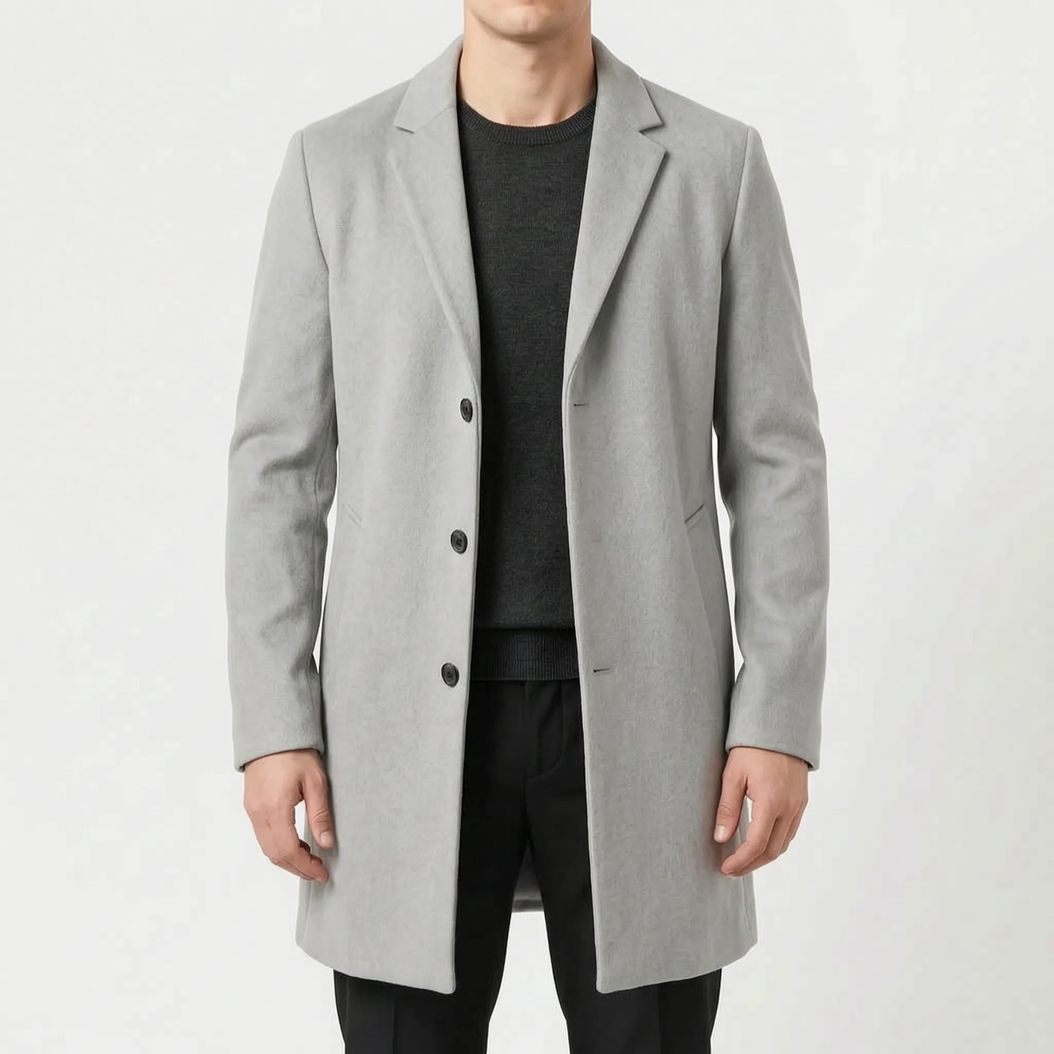 Kovalen  - Tailored Single-Breasted Long Overcoat Business Commuting