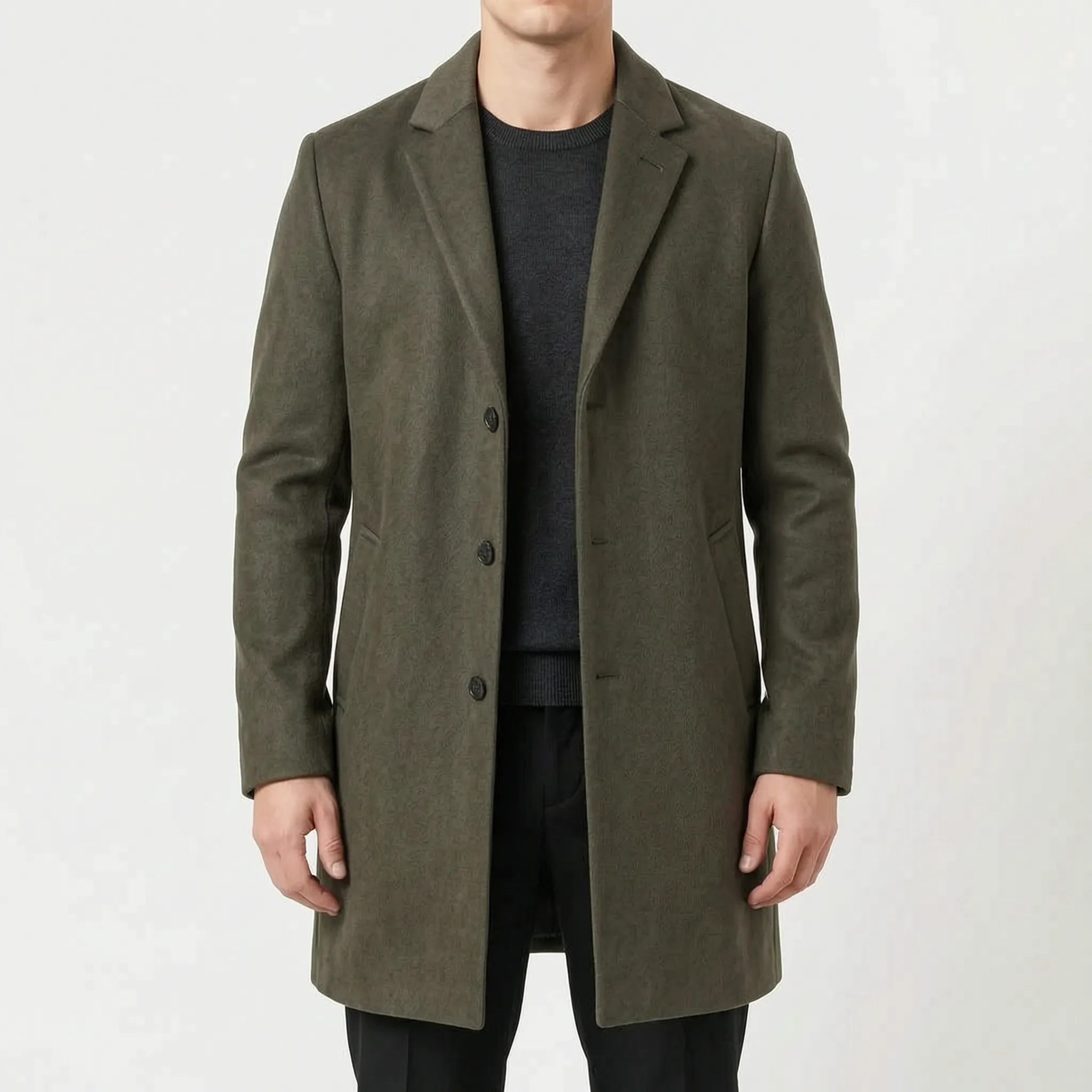 Kovalen  - Tailored Single-Breasted Long Overcoat Business Commuting