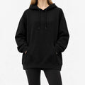 Women's oversized hooded hoodie with long sleeves and asymmetric hem