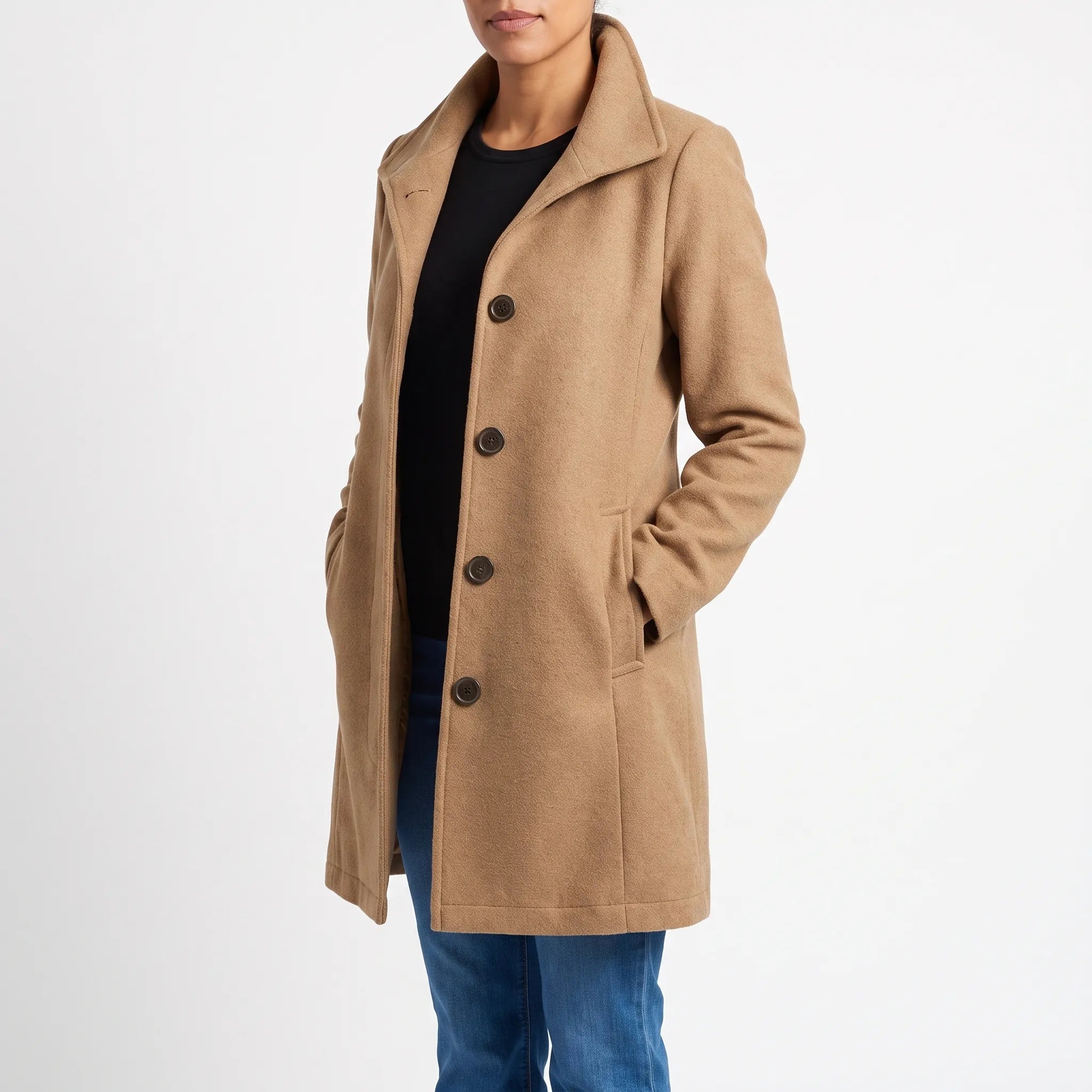 Lapello  - Tailored Lapel Collar Trench Coat Cold Weather Layering