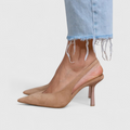 Pointed slingback high heels with slim high heel
