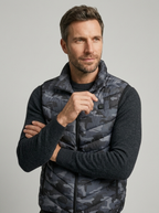 Quilted sleeveless gilet with high collar, full zip and front pockets