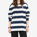Lineo  - Oversized Striped Long Sleeve Top Casual Daytime Wear