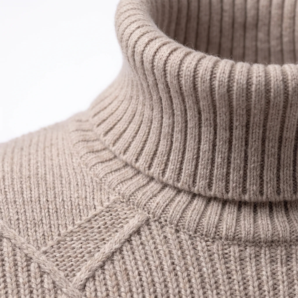 Women's geometric diamond pattern roll neck jumper