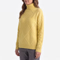 Women's geometric diamond pattern roll neck jumper