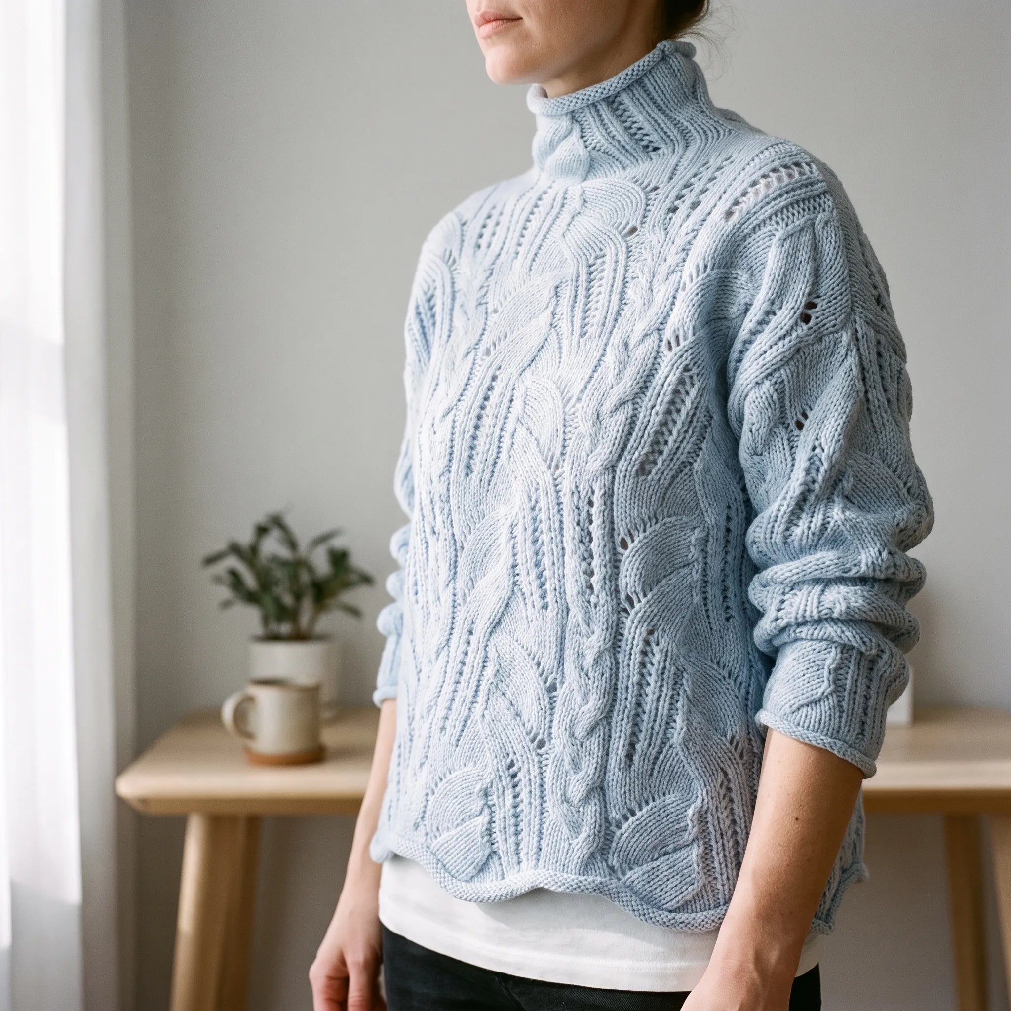 LoomLace  - Womens Cable Knit Jumper Cold Weather Layering