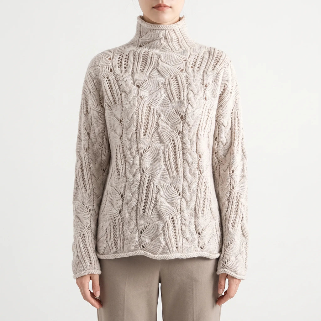 LoomLace  - Womens Cable Knit Jumper Cold Weather Layering