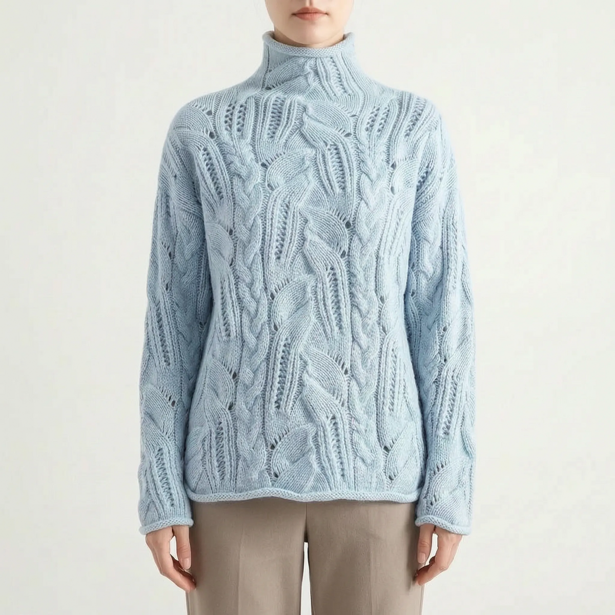 LoomLace  - Womens Cable Knit Jumper Cold Weather Layering