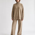 Women's relaxed turtleneck jumper and wide-leg trouser loungewear set