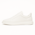 Low-top slip-on sneakers with rounded toes, elasticated panels and contrast layered soles