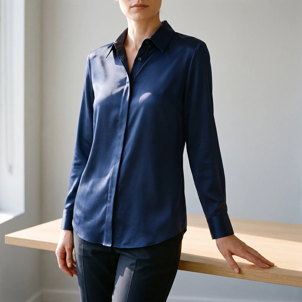 LuminaBlouse  - Womens Collared Shirt Office Wear