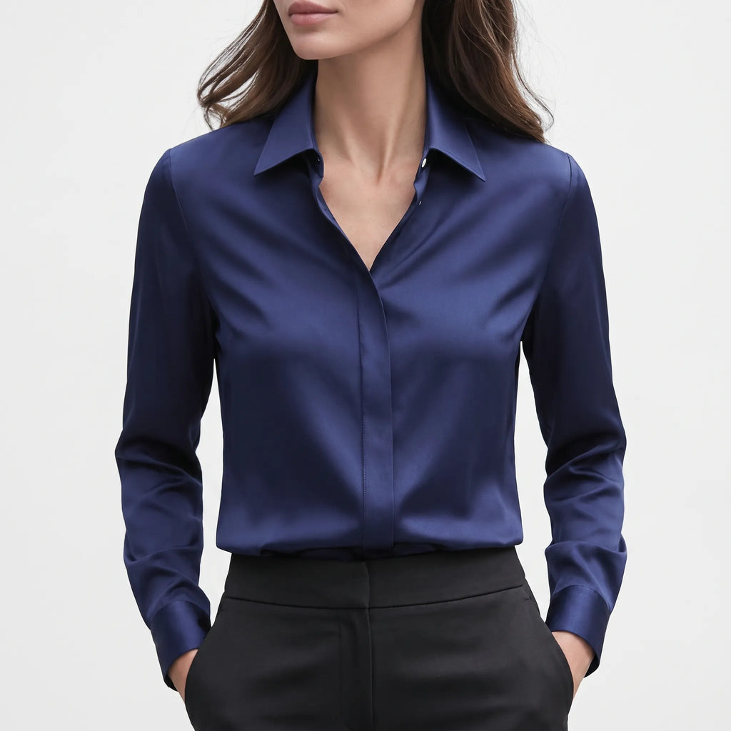 LuminaBlouse  - Womens Collared Shirt Office Wear