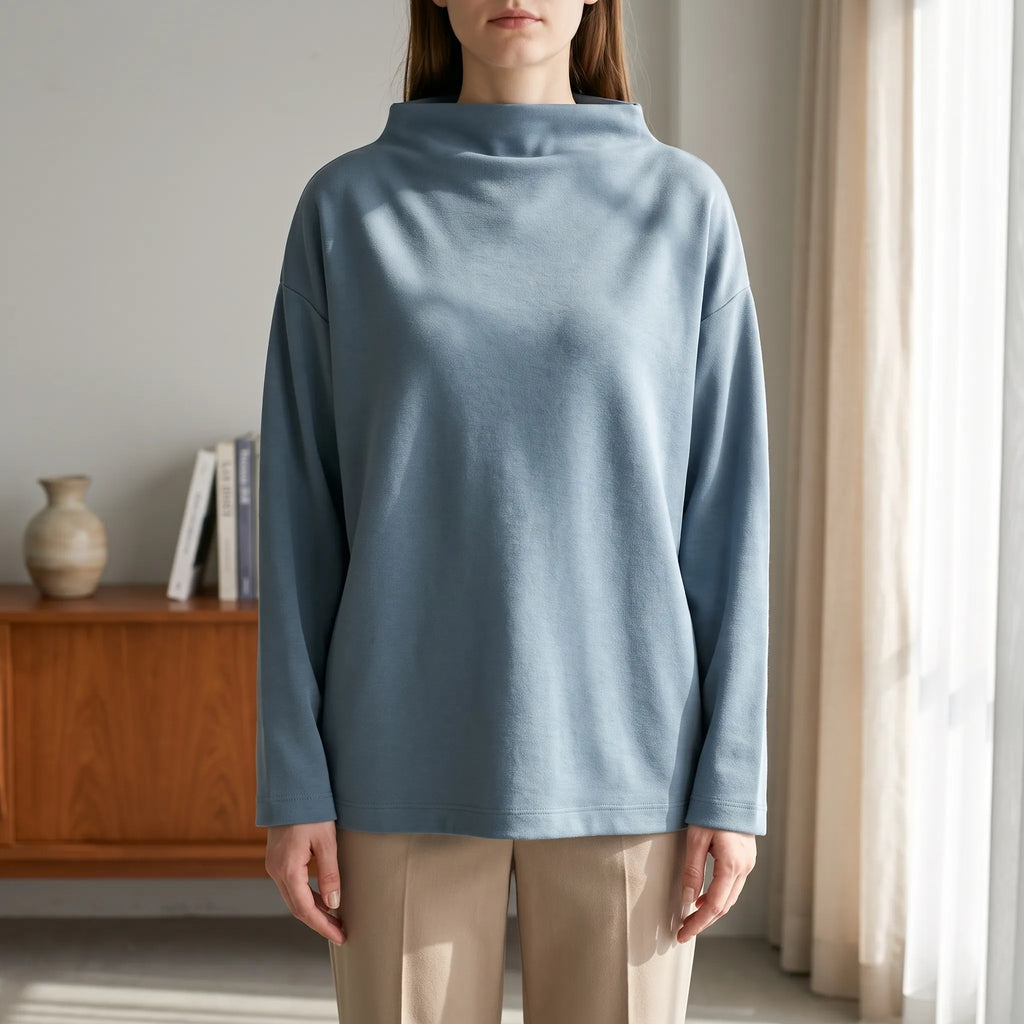 LuminaKnit  - Women's High Neck Jumper Everyday Layering