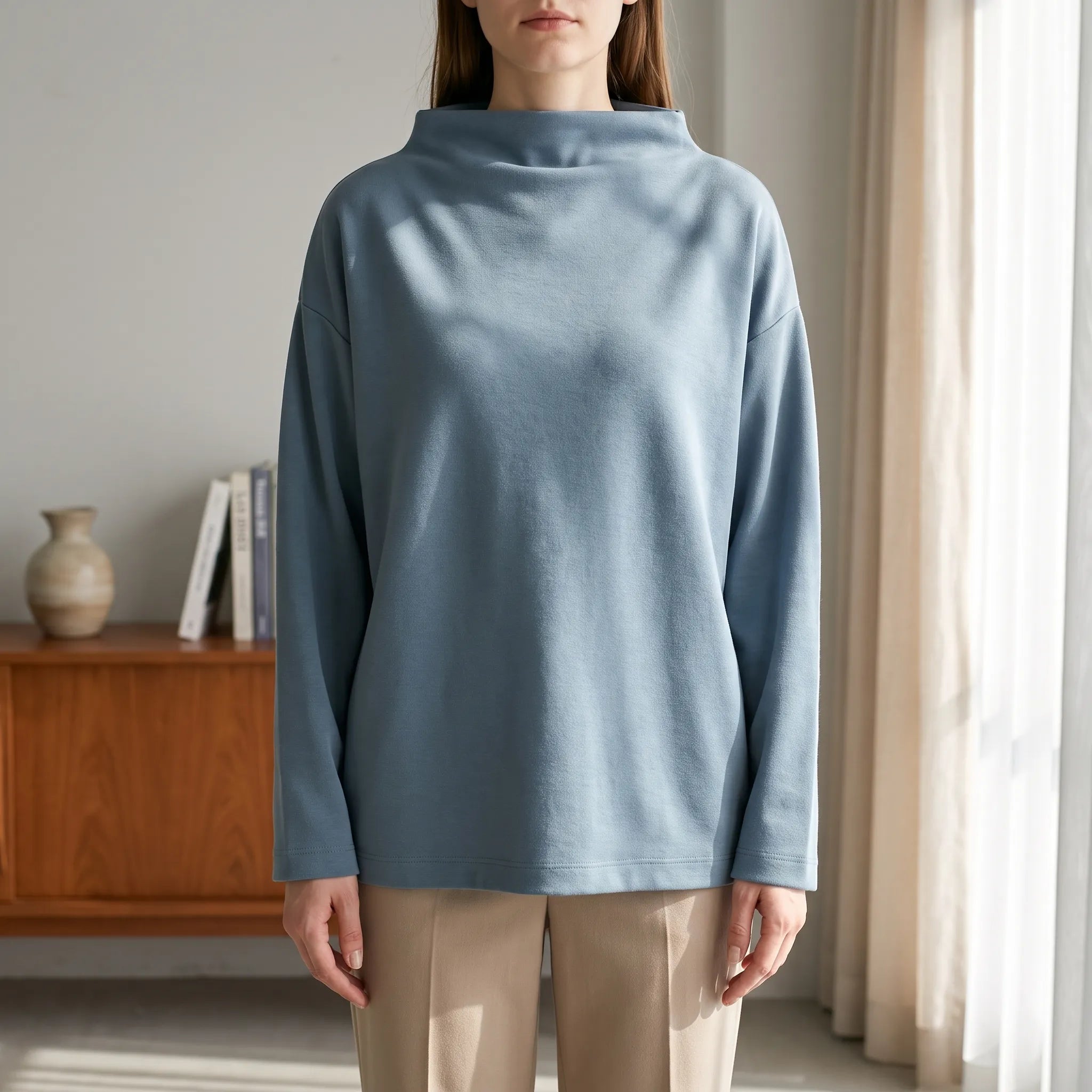 LuminaKnit  - Women's High Neck Jumper Everyday Layering