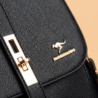 Structured plain backpack with flap front, adjustable straps and side zips