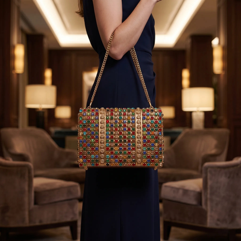 Luminia  - Embellished Structured Evening Bag Formal Evening Events