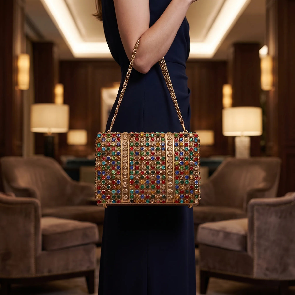 Luminia  - Embellished Structured Evening Bag Formal Evening Events