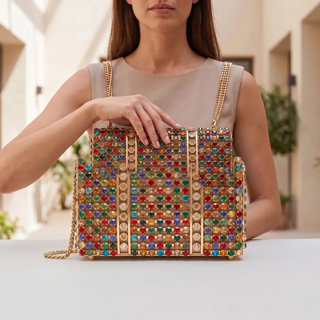 Luminia  - Embellished Structured Evening Bag Formal Evening Events