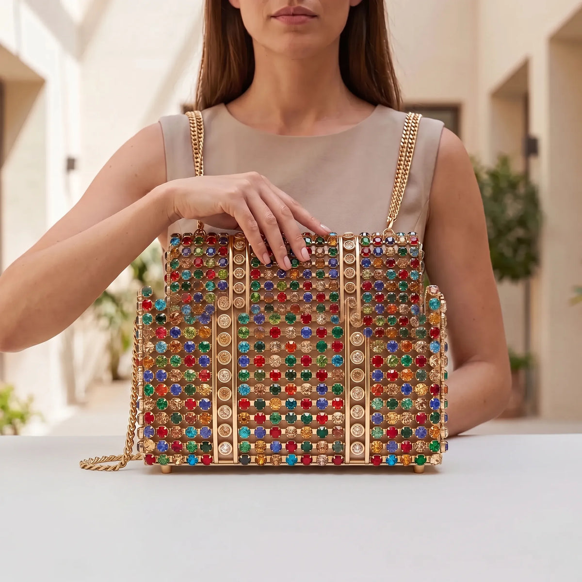 Luminia  - Embellished Structured Evening Bag Formal Evening Events