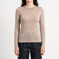 Lumira  - Fine-Gauge Shimmer Knitted Jumper Layering Under Blazers