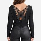 Mariposa  - Ribbed Long Sleeve Top Evening Social Events