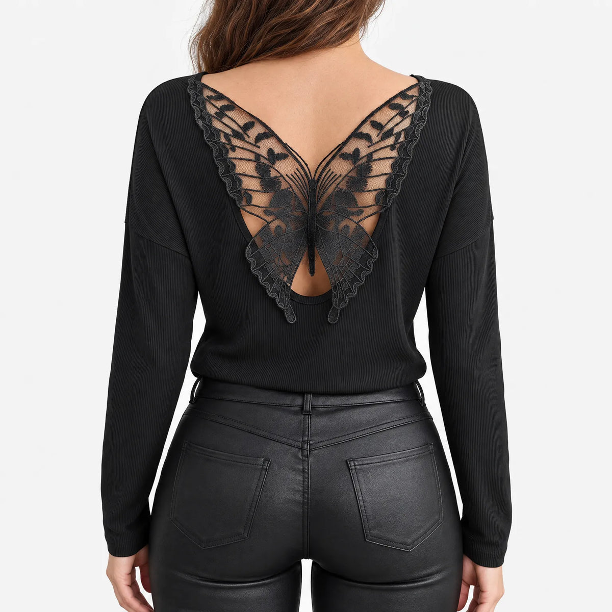 Mariposa  - Ribbed Long Sleeve Top Evening Social Events