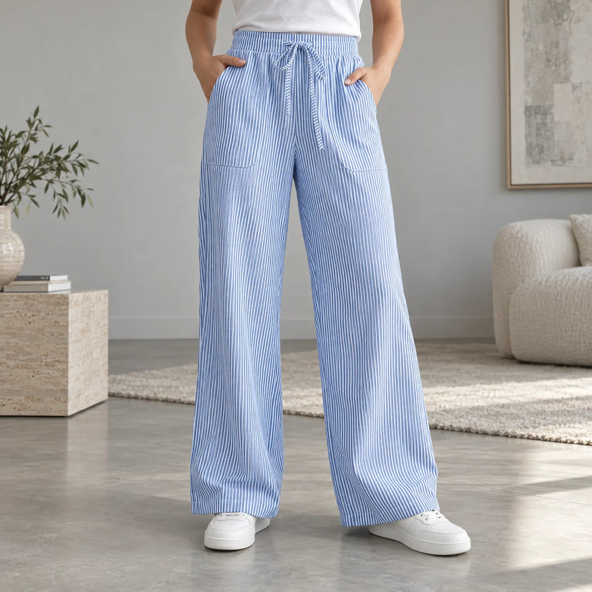 Maritima  - Striped Wide Leg Trousers Casual Weekend Wear