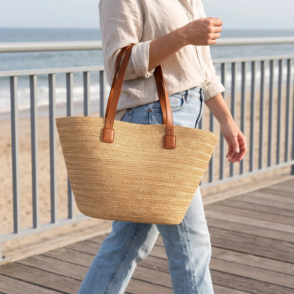 Maritote  - Large Woven Tote Bag Beach Trips