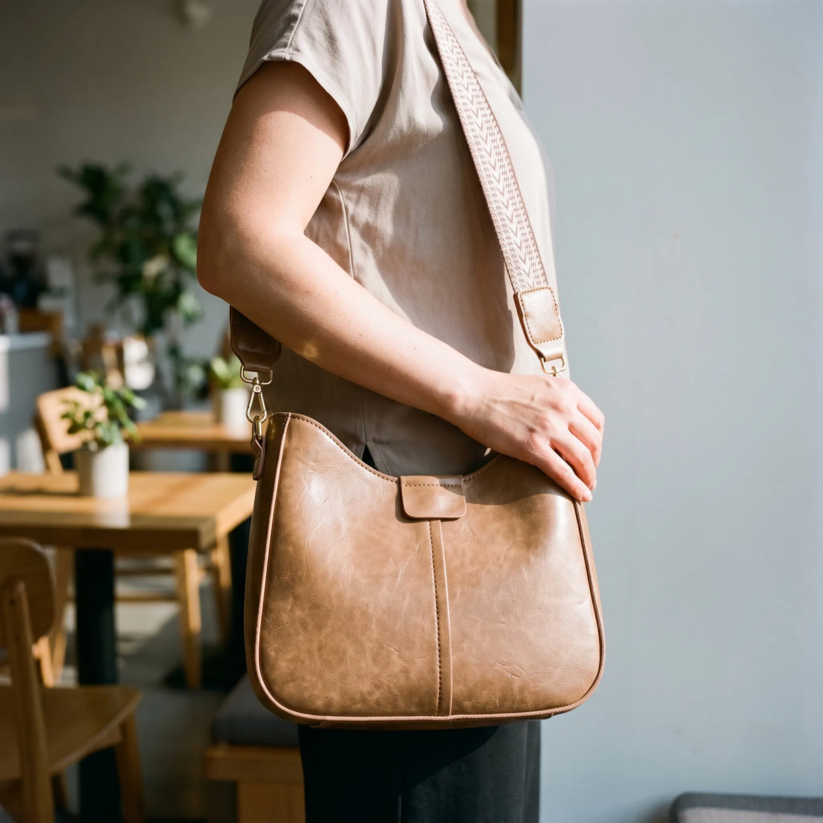 Marvona  - Curved Silhouette Over The Shoulder Bag Carrying Everyday Essentials
