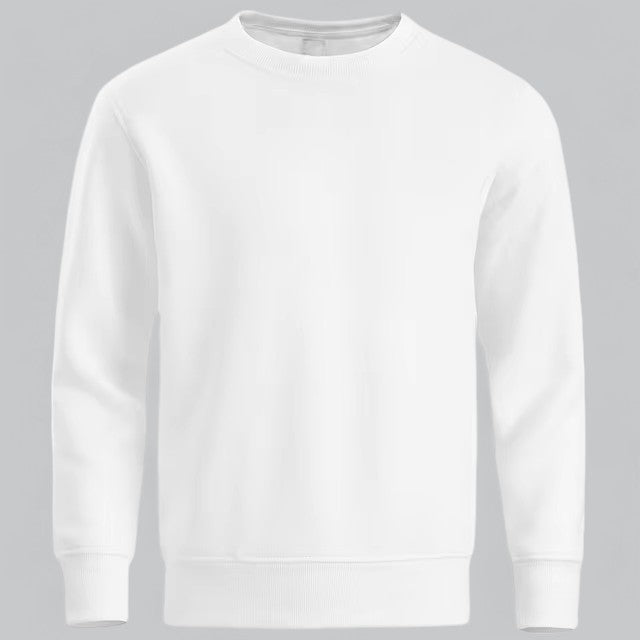 Men's plain crew neck sweatshirt with long sleeves and ribbed trims