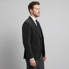 Men's corduroy blazer and buttoned waistcoat set with notched lapels