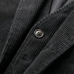 Men's corduroy blazer and buttoned waistcoat set with notched lapels