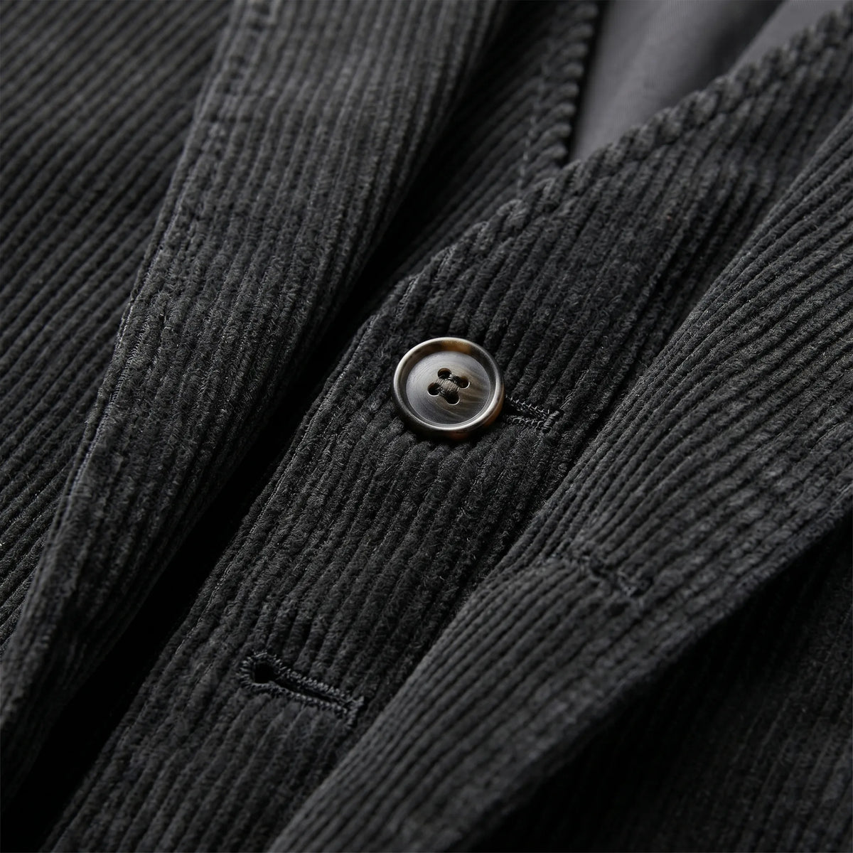 Men's corduroy blazer and buttoned waistcoat set with notched lapels