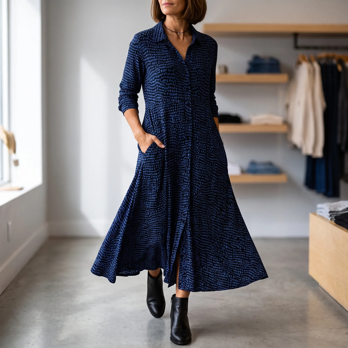 Modesta  - Relaxed Fit Midi Dress Office Wear