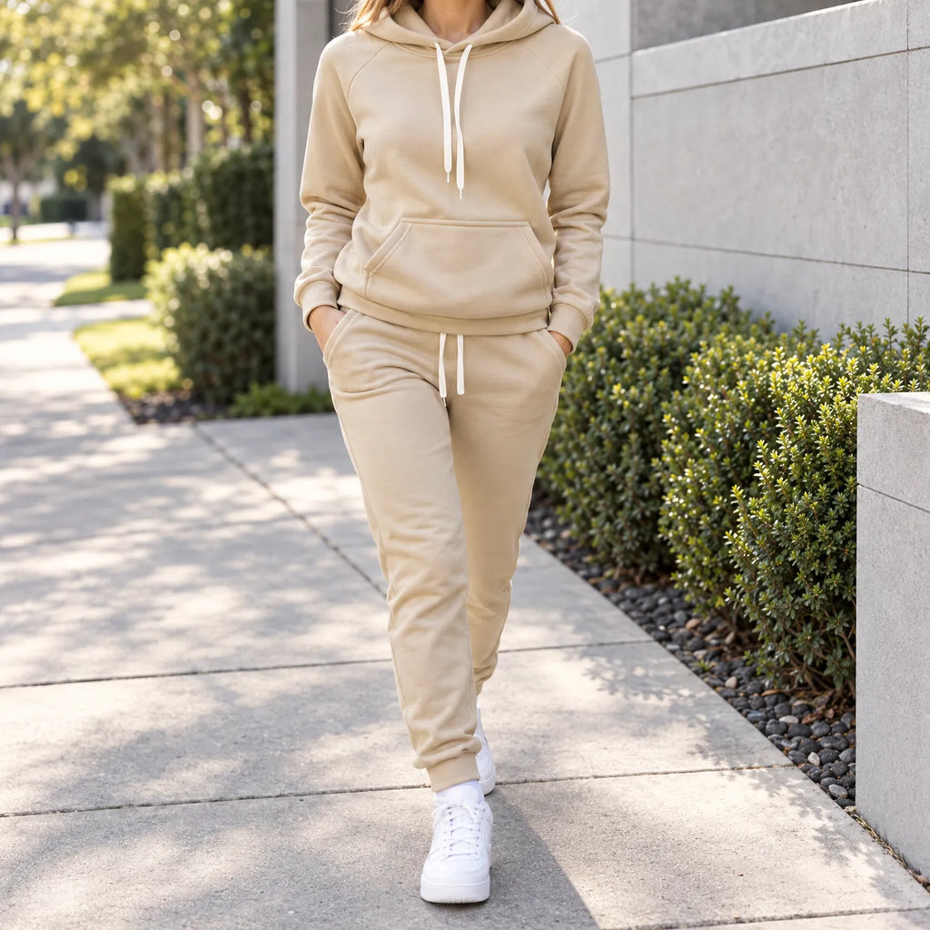Monyth  - Two-Piece Hooded Tracksuit Set Relaxing At Home