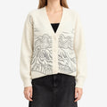 Morven  - Embroidered V-Neck Knitted Cardigan Layering Over Dresses
