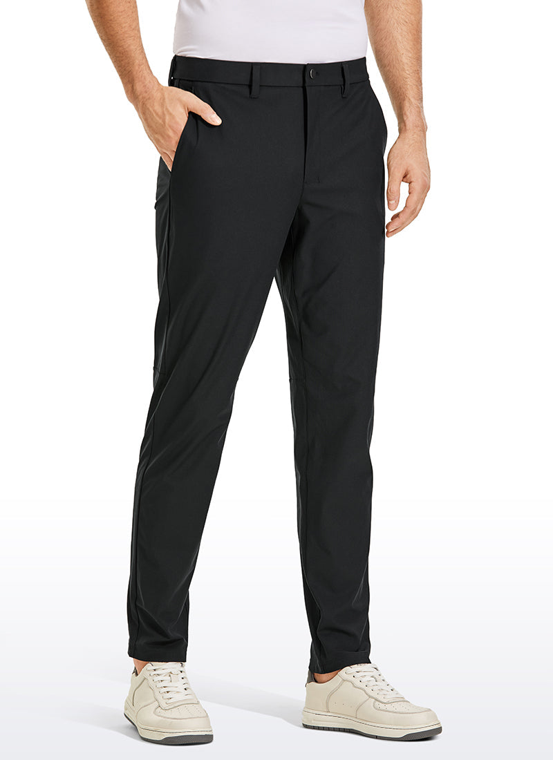 Men's plain straight-fit golf trousers with belt loops and front pockets