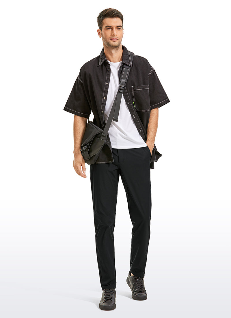 Men's plain straight-fit golf trousers with belt loops and front pockets