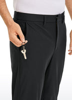 Men's plain straight-fit golf trousers with belt loops and front pockets