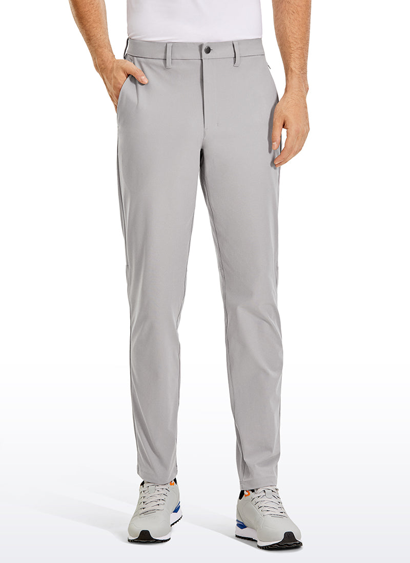 Men's plain straight-fit golf trousers with belt loops and front pockets