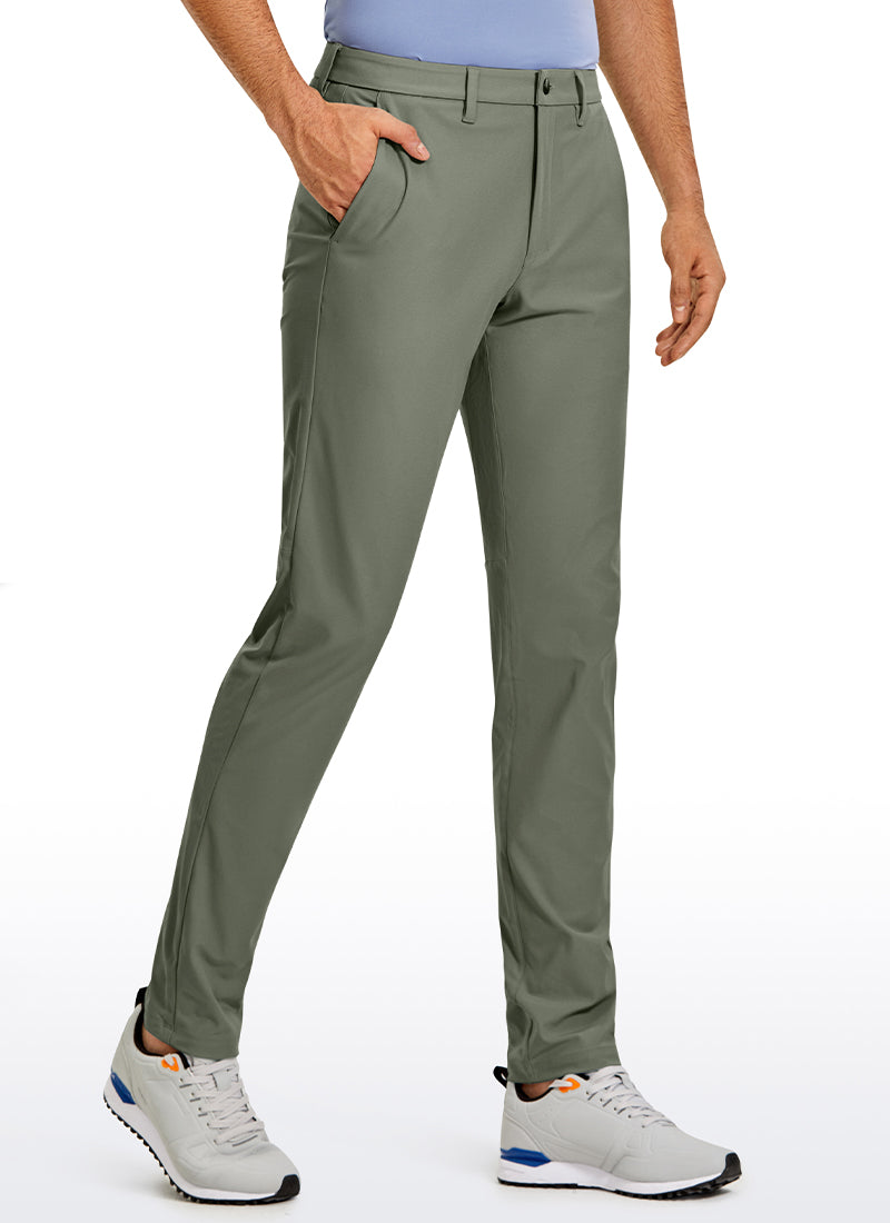 Men's plain straight-fit golf trousers with belt loops and front pockets
