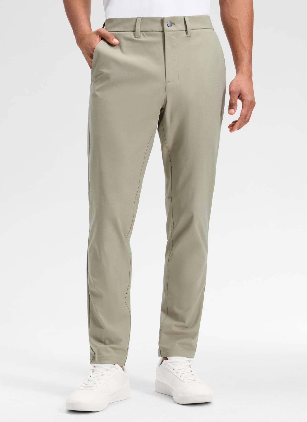 Men's straight leg golf trousers with belt loops, button fastening and front pockets