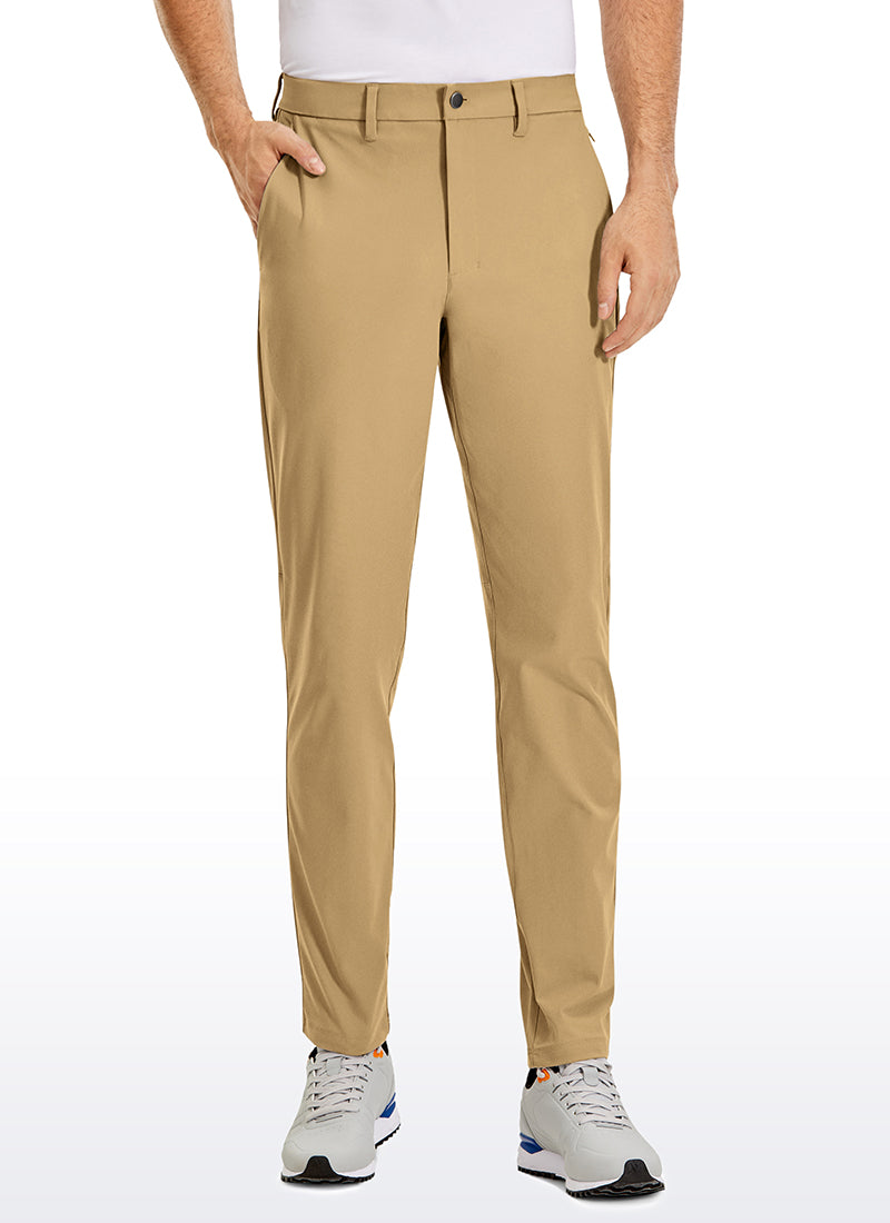 Men's straight leg golf trousers with belt loops, button fastening and front pockets