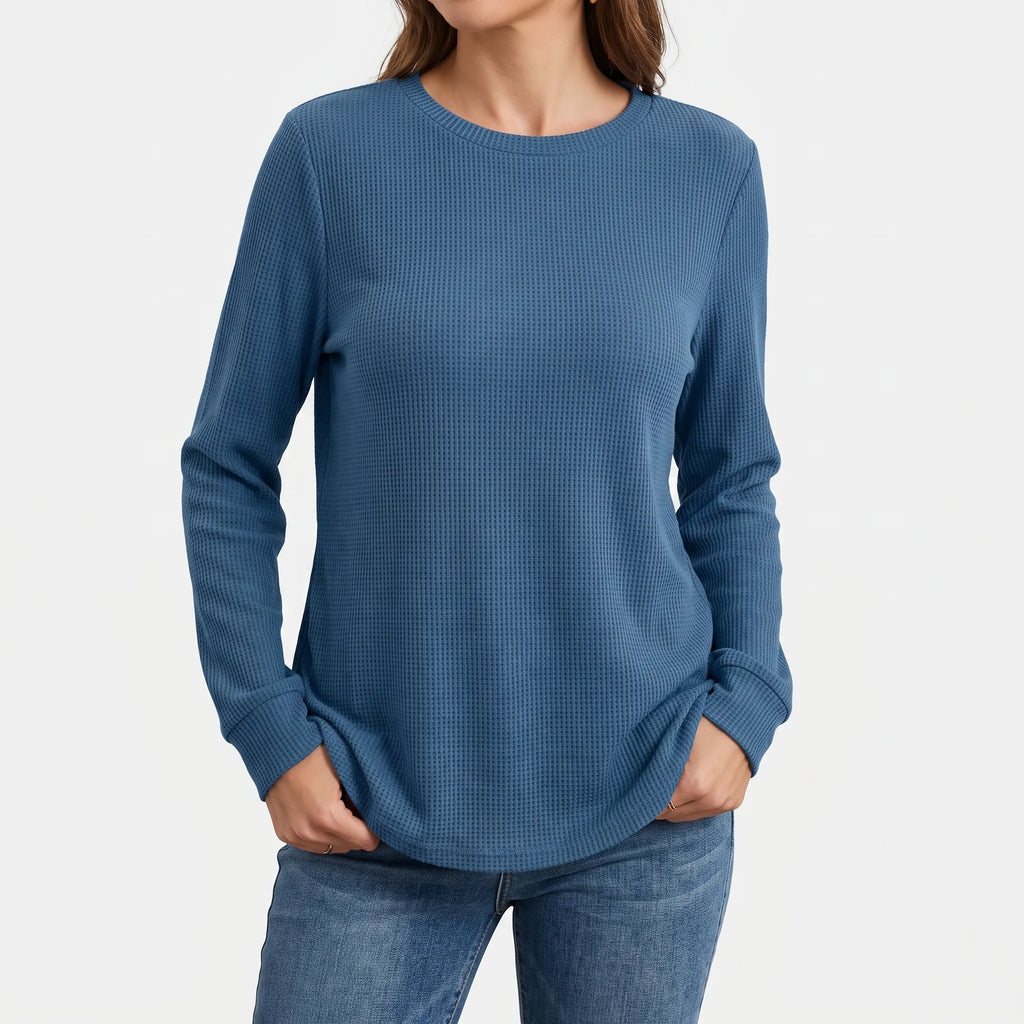 Nadyalyn  - Long Sleeve O-Neck Top Everyday Wear
