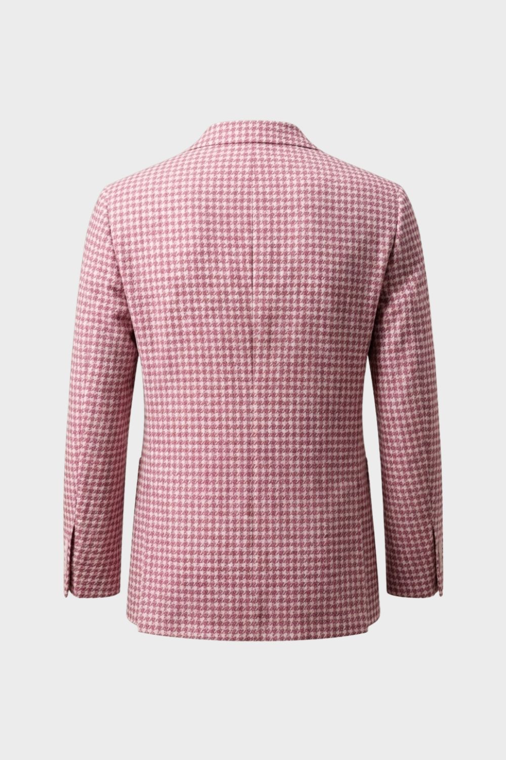 Men's checked blazer with notched lapels and two-button front
