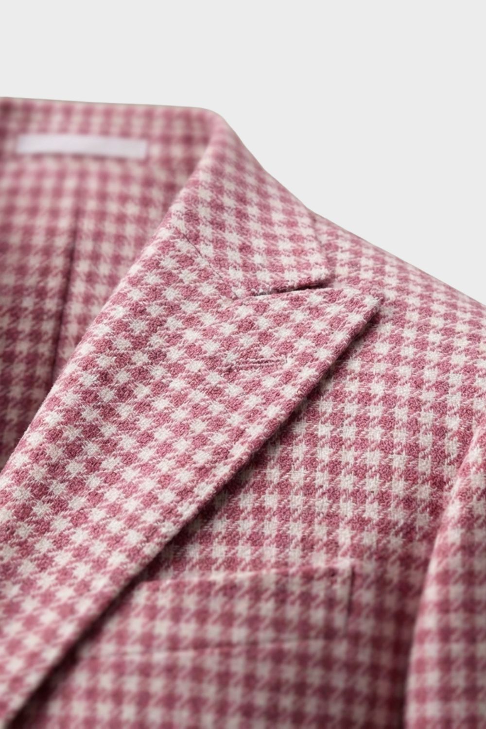 Men's checked blazer with notched lapels and two-button front