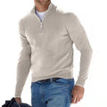 Men's long-sleeve half-zip jumper with mock neck